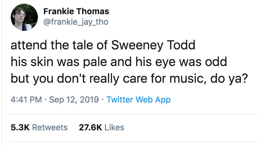 Someone Is Setting Sweeney Todd Lyrics To The Tune Of Hallelujah