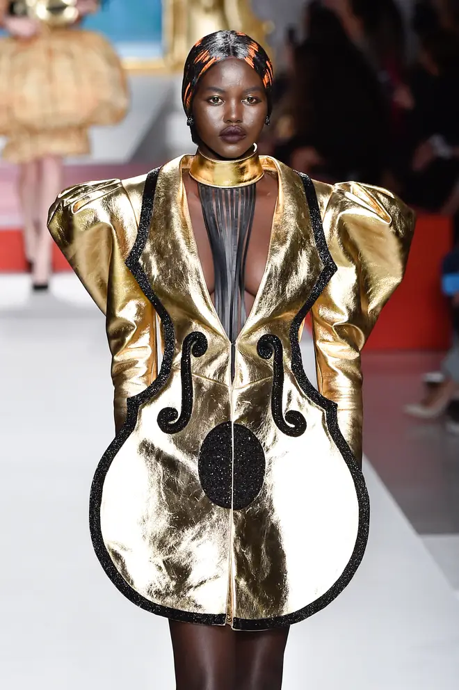 Adut Akech at the Moschino show