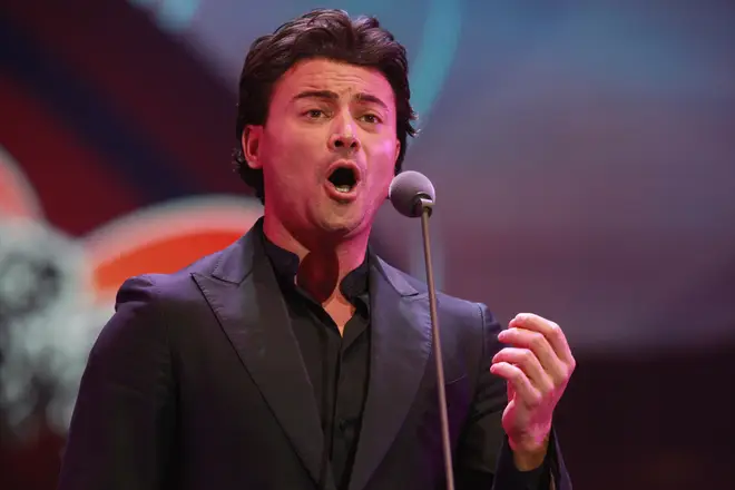 Italian tenor Vittorio Grigolo suspended from the Royal Opera House