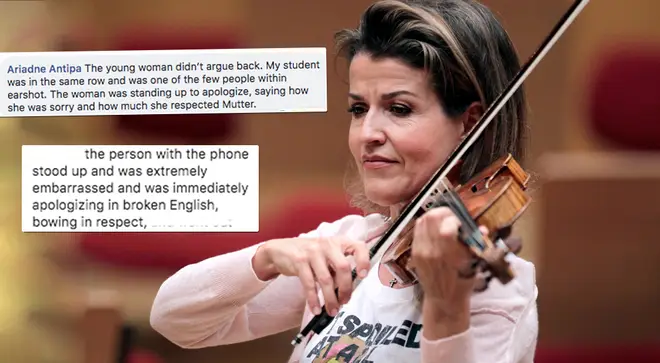 Audience members stand up for concertgoer at Anne-Sophie Mutter's concert
