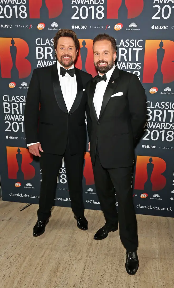 Michael Ball and Alfie Boe arrive at the Classic Brit Awards 2018