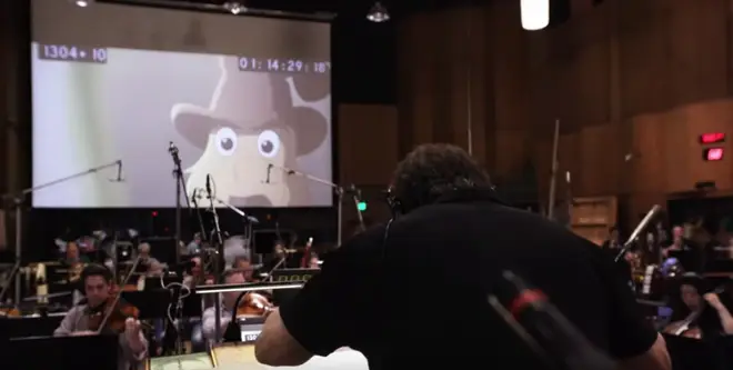 Composer David Newman conducts the orchestral score for Netflix’s Green Eggs and Ham